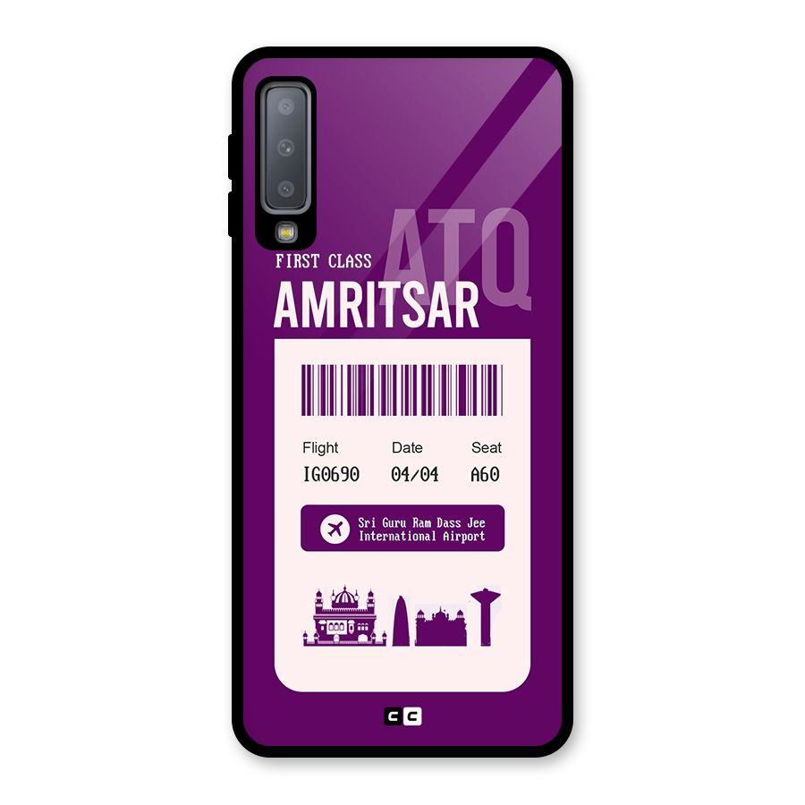 Amritsar Boarding Pass Glass Back Case for Galaxy A7 (2018)