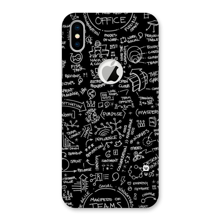 Anatomy Pattern Back Case for iPhone X Logo Cut