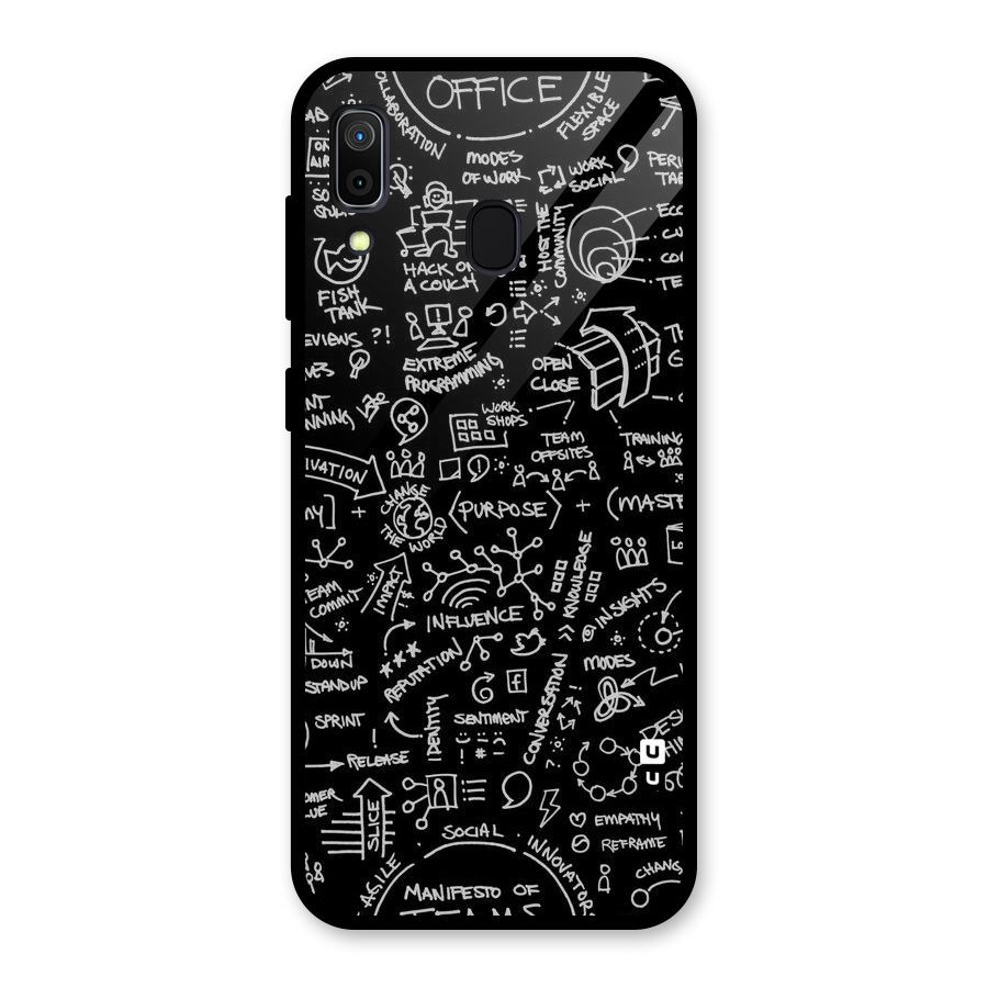Anatomy Pattern Glass Back Case for Galaxy A30