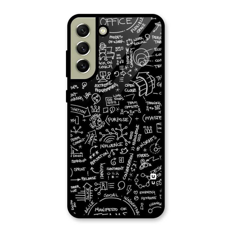 Anatomy Pattern Glass Back Case for Galaxy S21 FE 5G