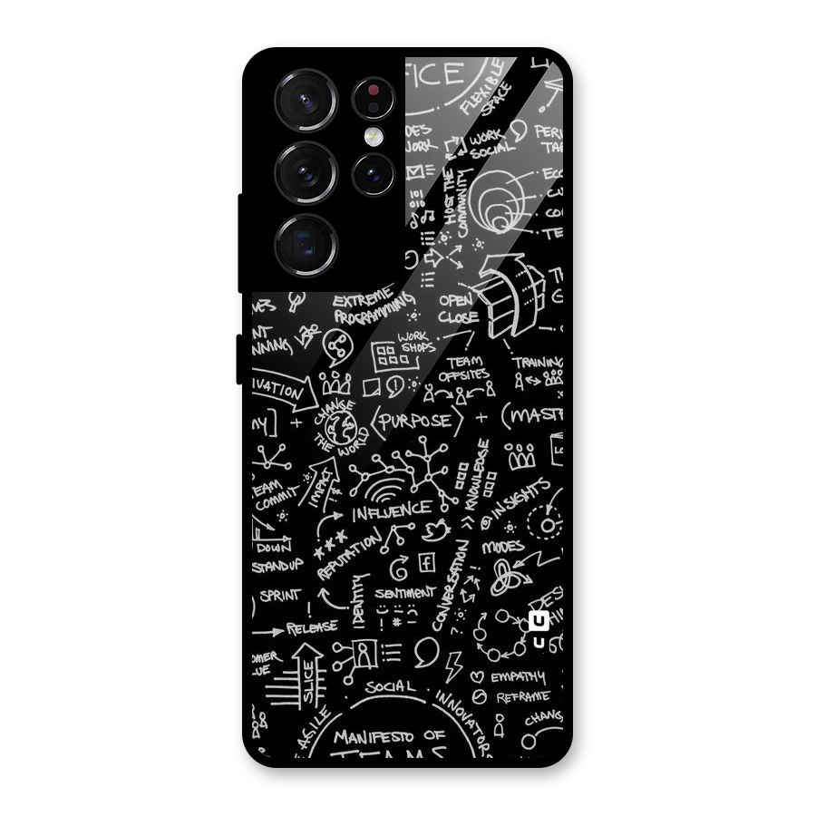 Anatomy Pattern Glass Back Case for Galaxy S21 Ultra 5G