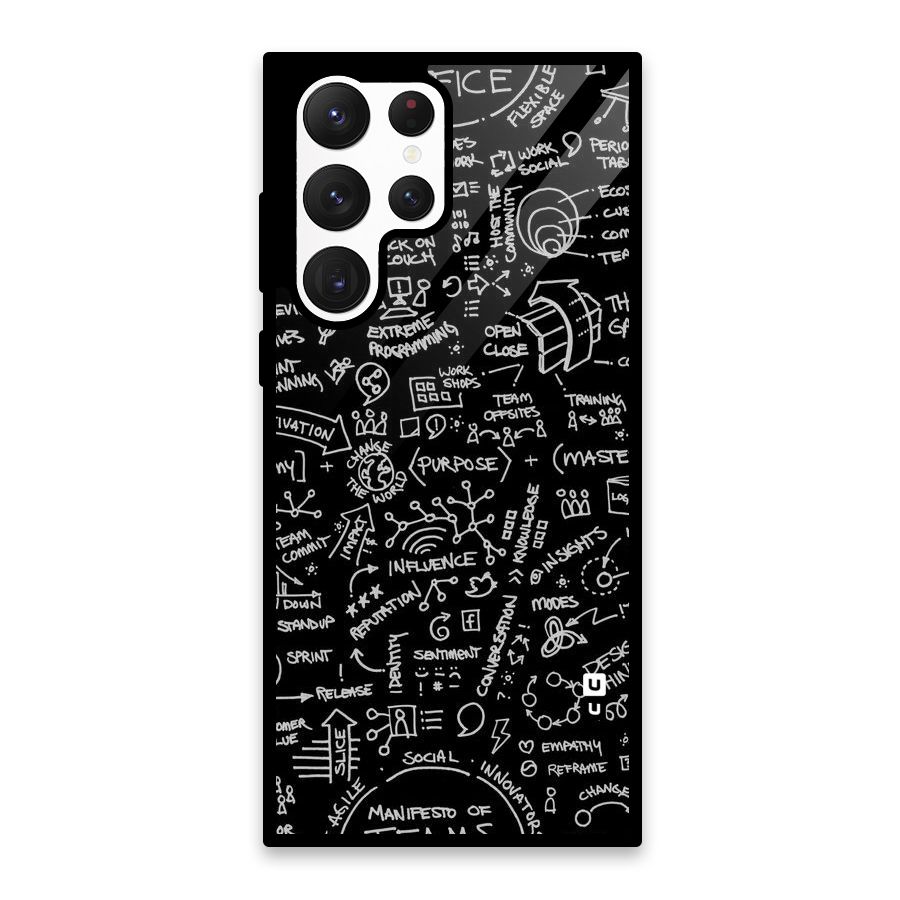 Anatomy Pattern Glass Back Case for Galaxy S22 Ultra 5G