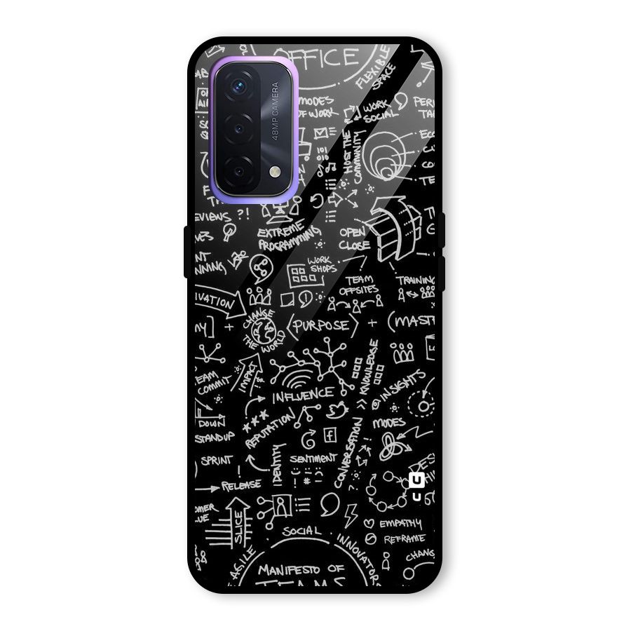 Anatomy Pattern Glass Back Case for Oppo A74 5G