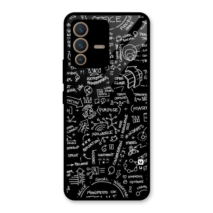 Anatomy Pattern Glass Back Case for Vivo V23 5G