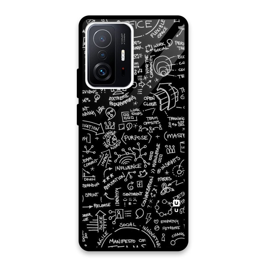 Anatomy Pattern Glass Back Case for Xiaomi 11T Pro