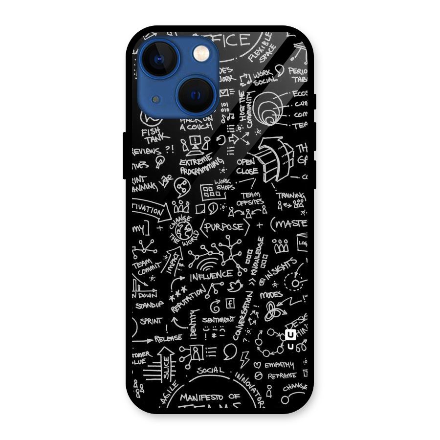 Anatomy Pattern Glass Back Case for iPhone 13 Mini