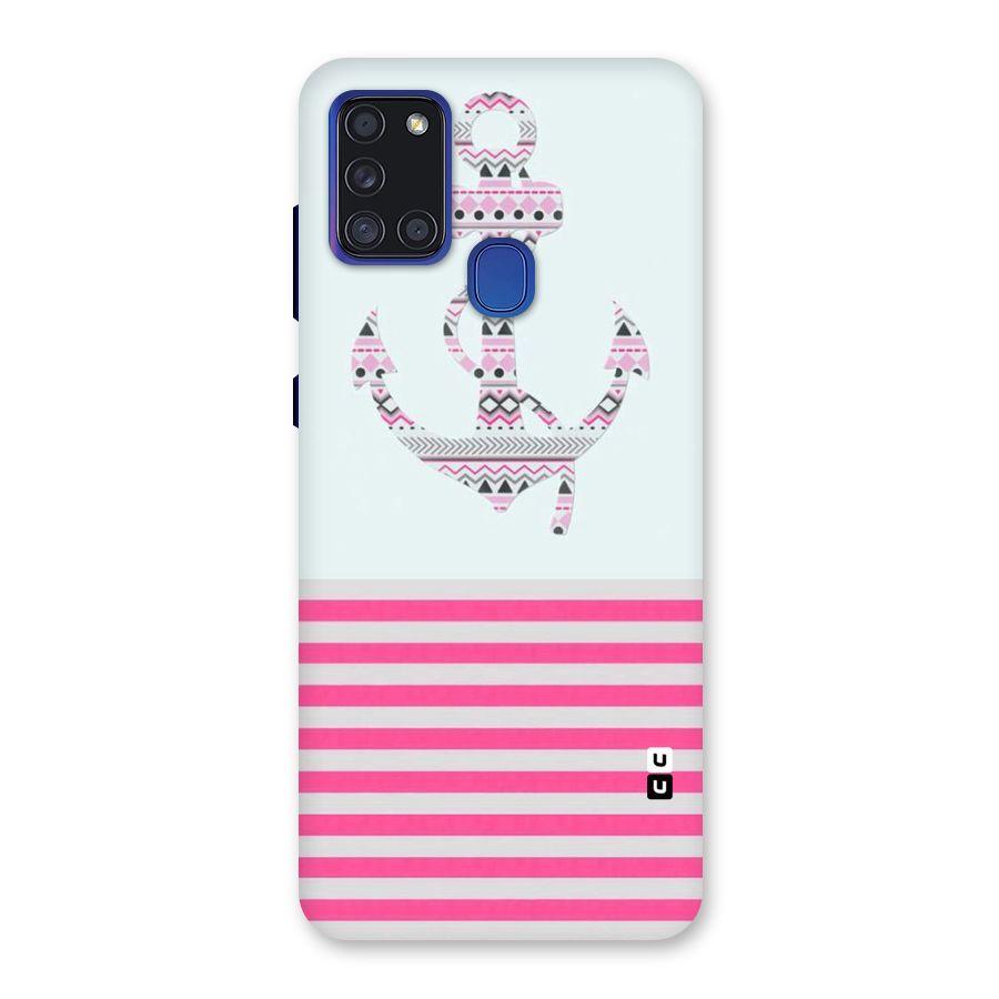 Anchor Design Stripes Back Case for Galaxy A21s