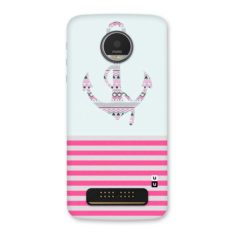 Anchor Design Stripes Back Case for Moto Z Play