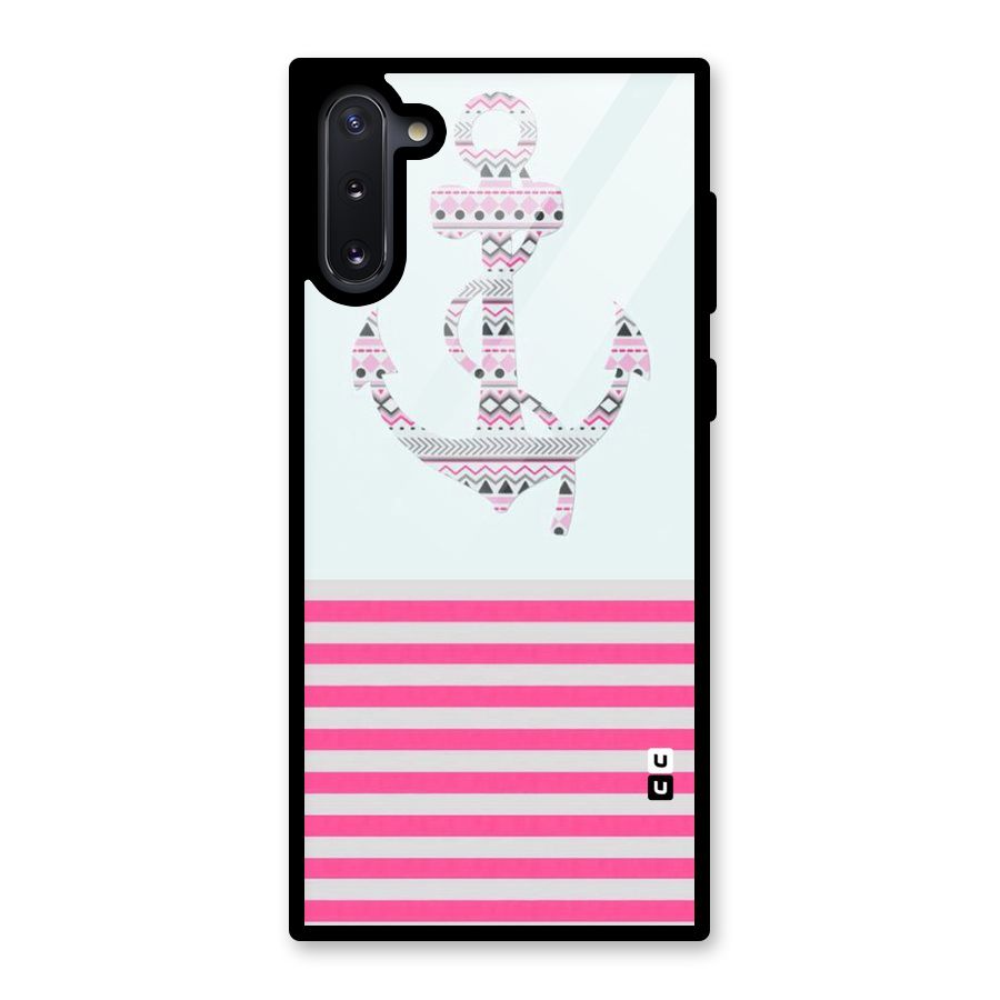 Anchor Design Stripes Glass Back Case for Galaxy Note 10
