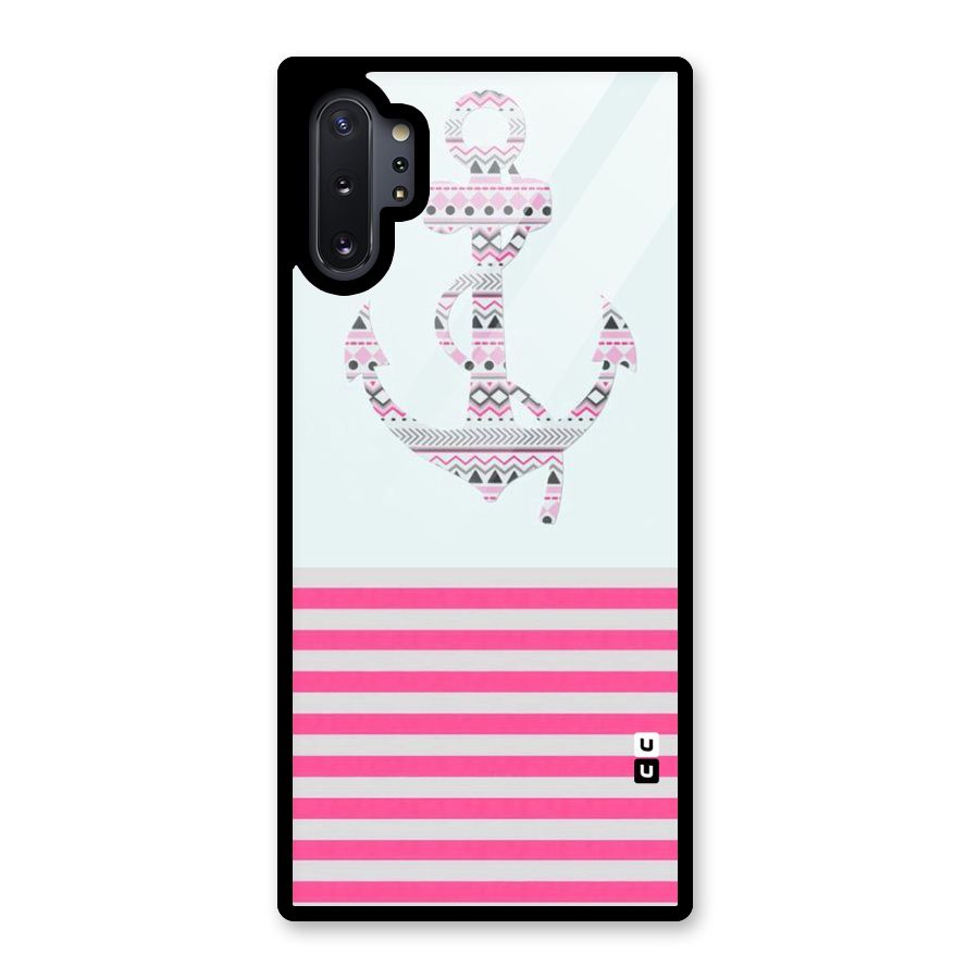 Anchor Design Stripes Glass Back Case for Galaxy Note 10 Plus