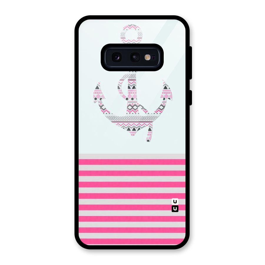 Anchor Design Stripes Glass Back Case for Galaxy S10e