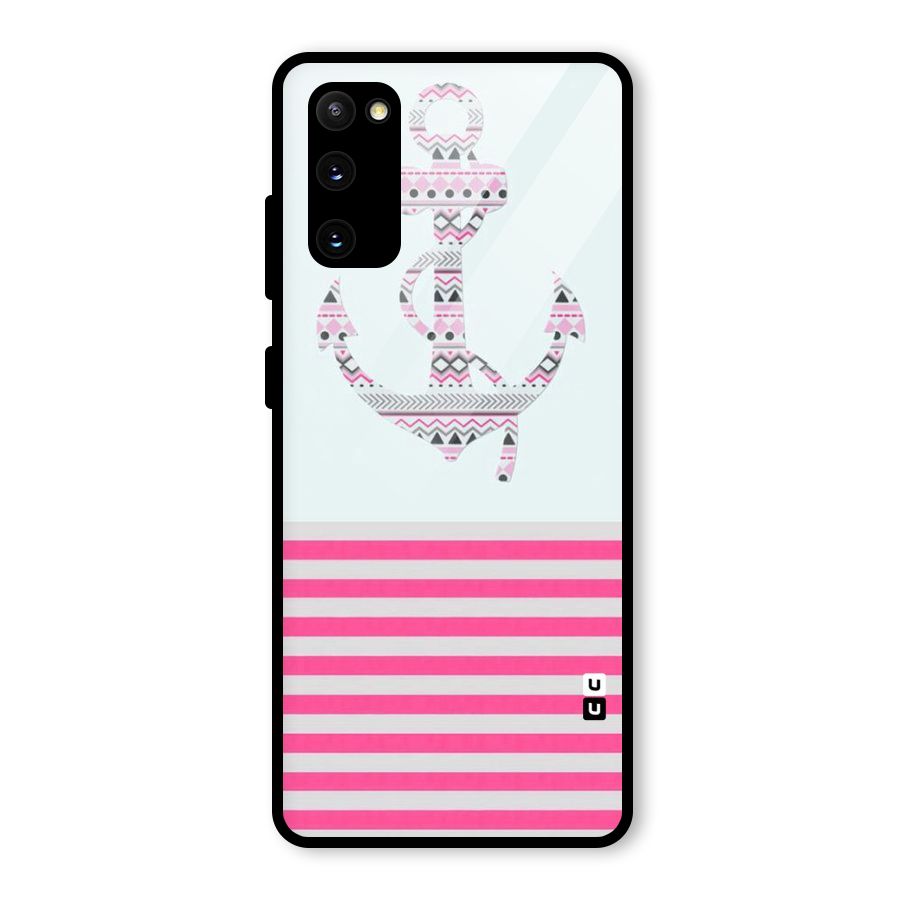 Anchor Design Stripes Glass Back Case for Galaxy S20 FE 5G