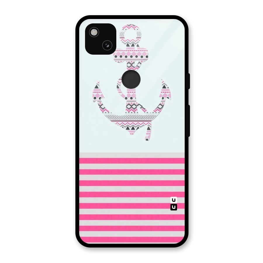 Anchor Design Stripes Glass Back Case for Google Pixel 4a
