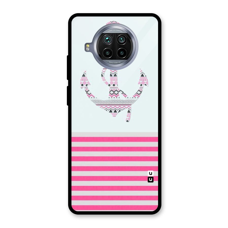 Anchor Design Stripes Glass Back Case for Mi 10i