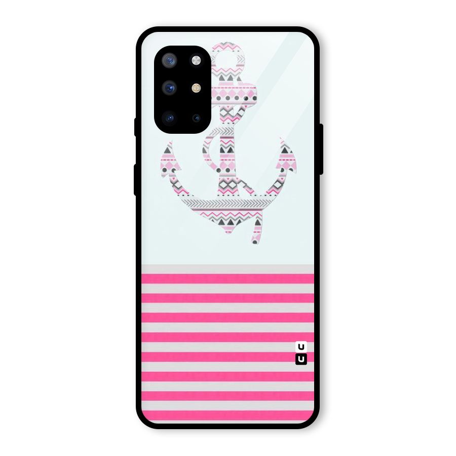 Anchor Design Stripes Glass Back Case for OnePlus 8T