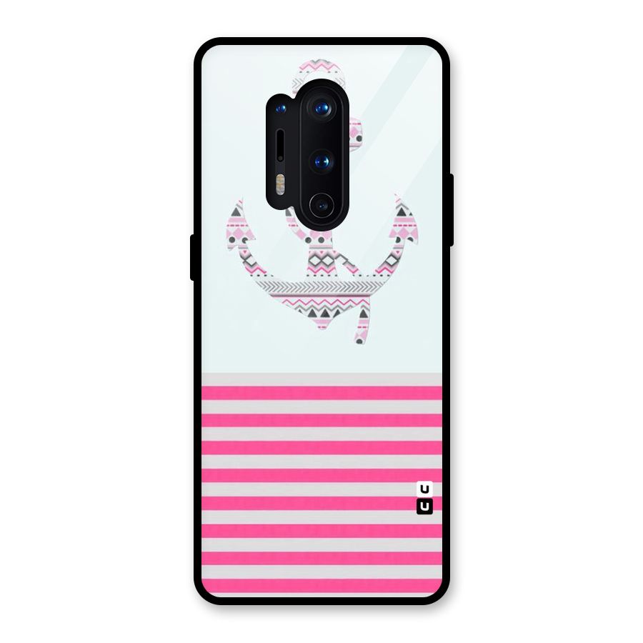 Anchor Design Stripes Glass Back Case for OnePlus 8 Pro
