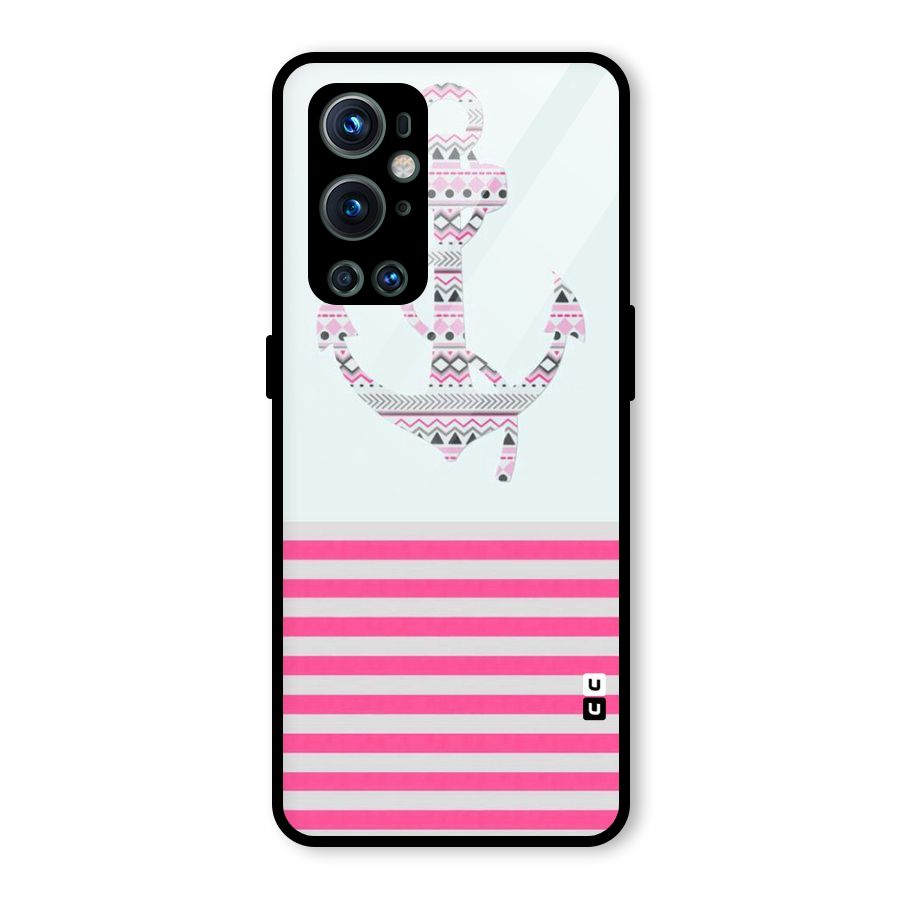 Anchor Design Stripes Glass Back Case for OnePlus 9 Pro