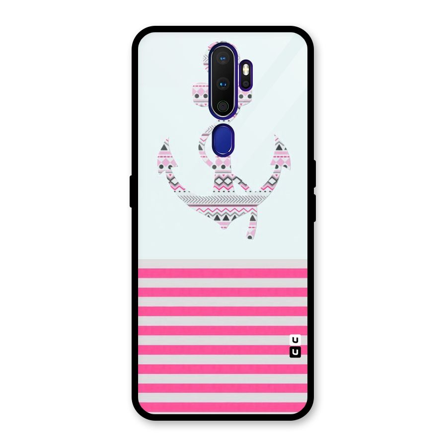 Anchor Design Stripes Glass Back Case for Oppo A9 (2020)