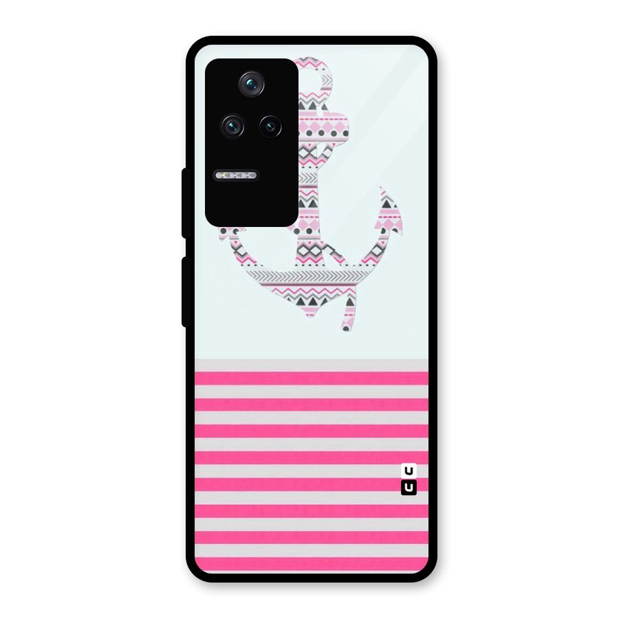 Anchor Design Stripes Glass Back Case for Poco F4 5G