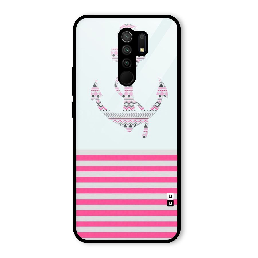 Anchor Design Stripes Glass Back Case for Poco M2