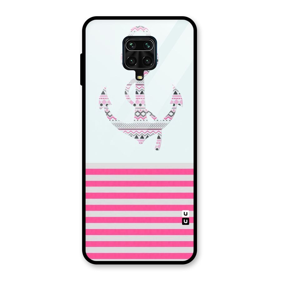 Anchor Design Stripes Glass Back Case for Poco M2 Pro