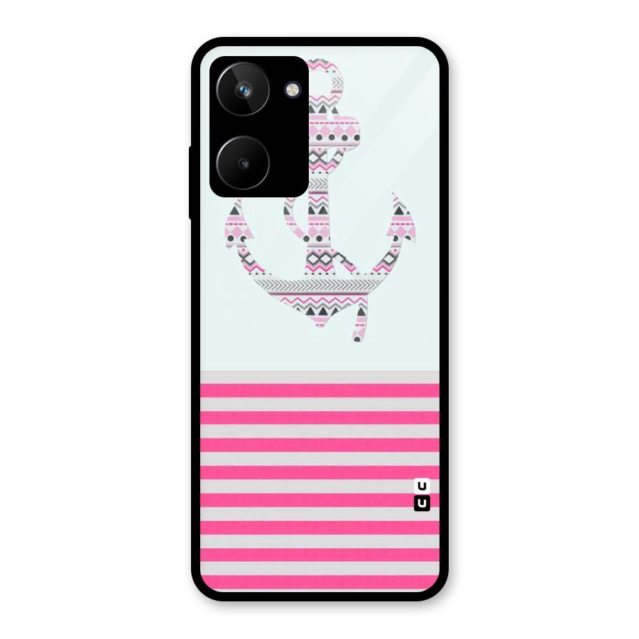 Anchor Design Stripes Glass Back Case for Realme 10