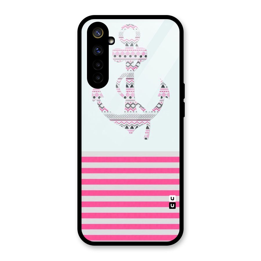 Anchor Design Stripes Glass Back Case for Realme 6