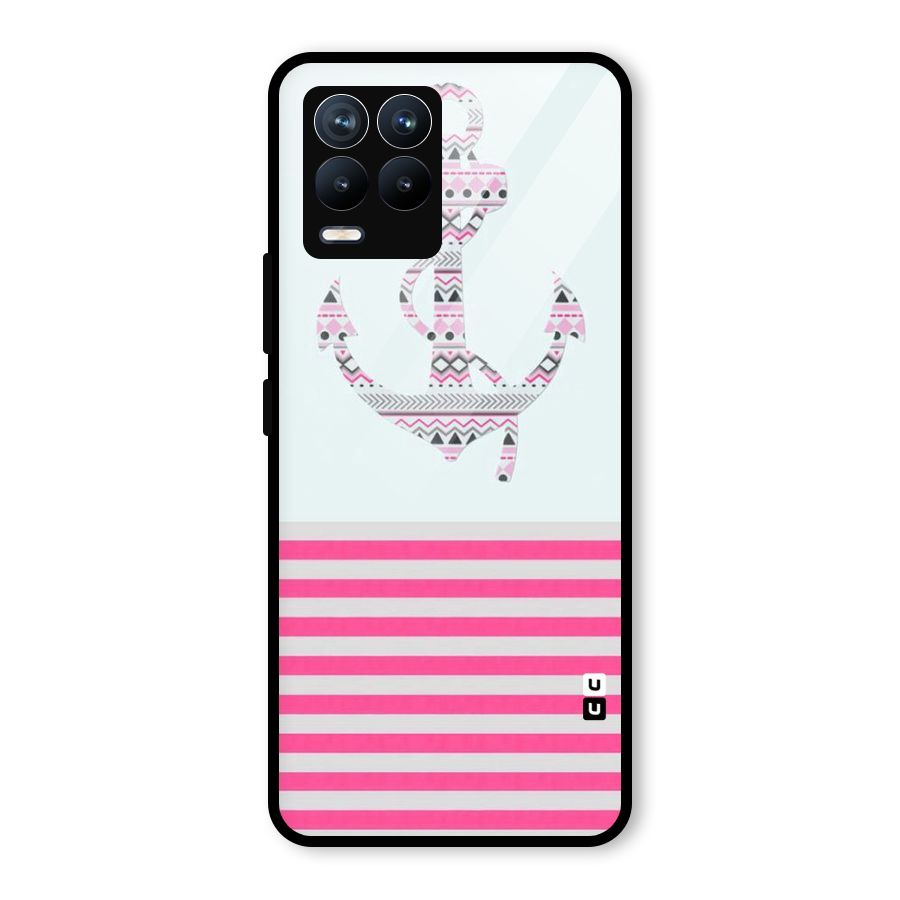 Anchor Design Stripes Glass Back Case for Realme 8 Pro