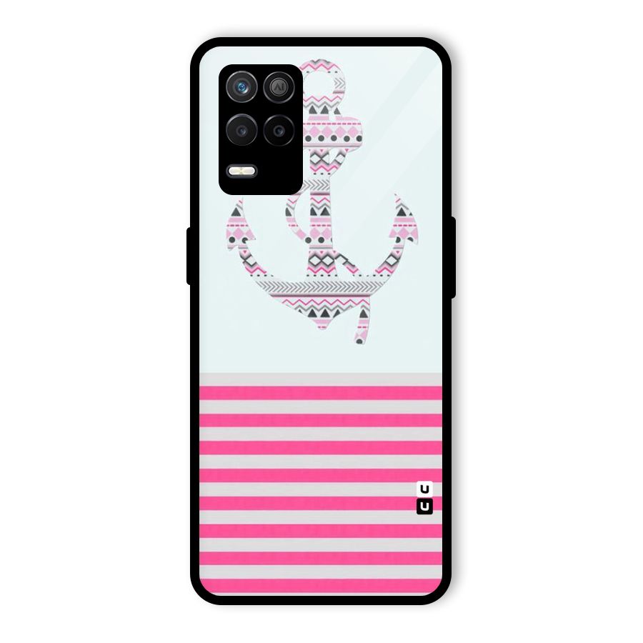 Anchor Design Stripes Glass Back Case for Realme 9 5G