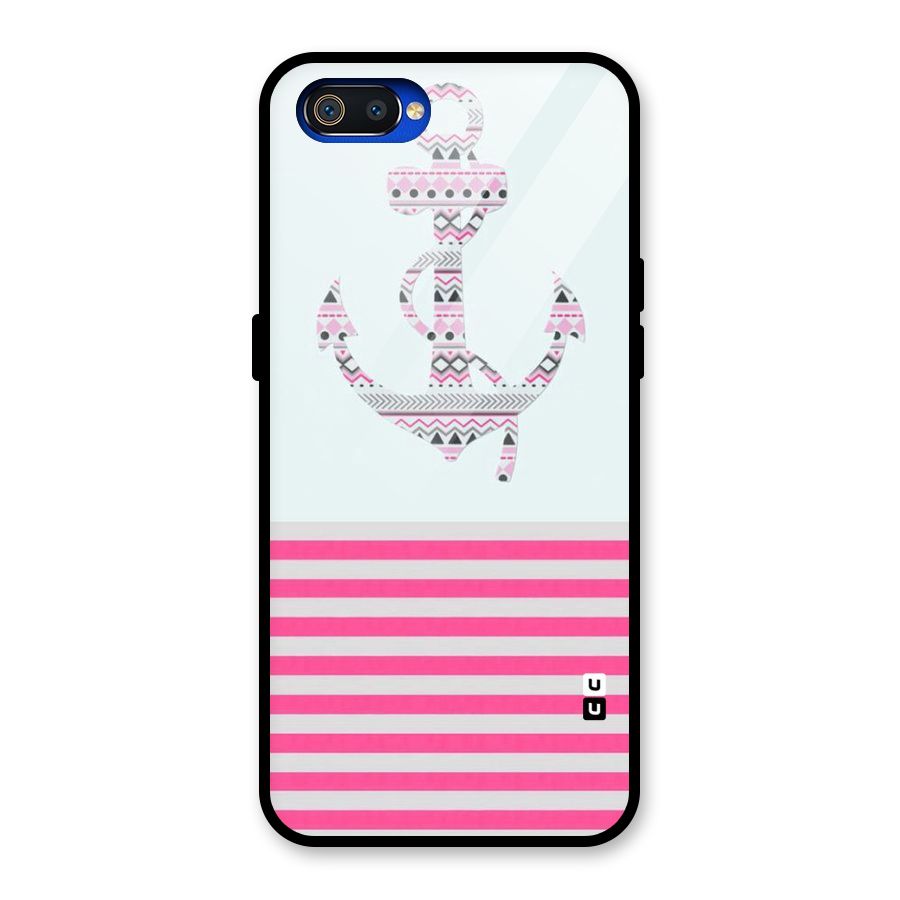 Anchor Design Stripes Glass Back Case for Realme C2