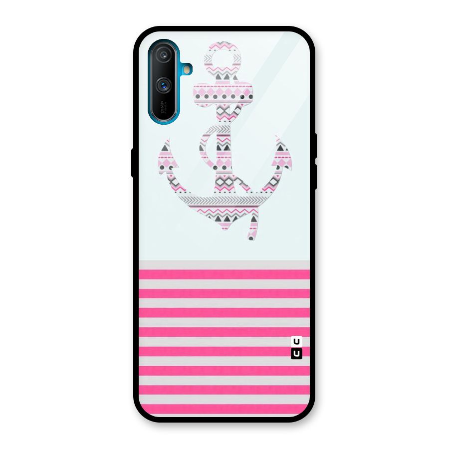 Anchor Design Stripes Glass Back Case for Realme C3