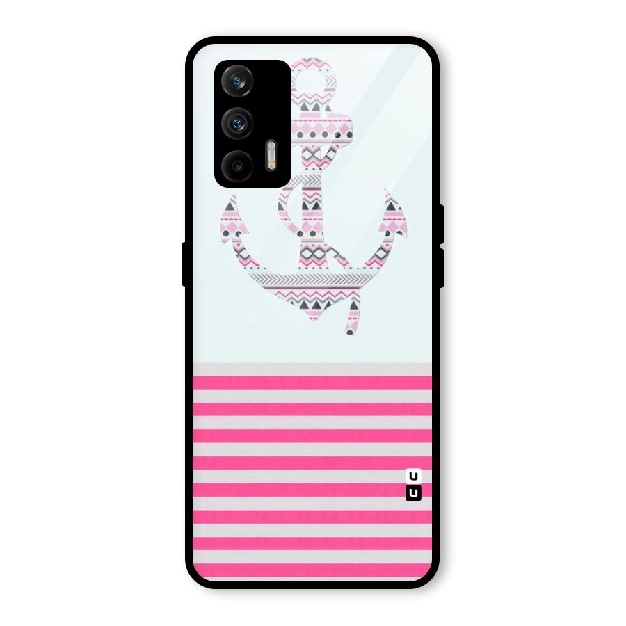 Anchor Design Stripes Glass Back Case for Realme GT 5G