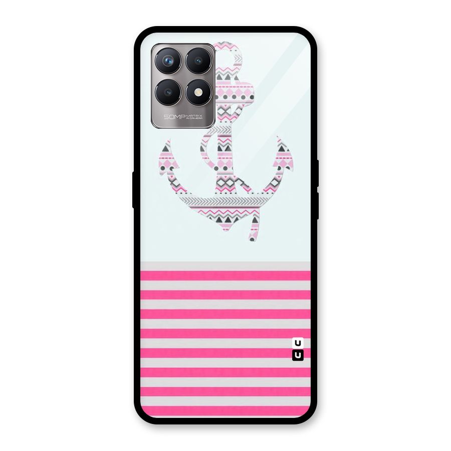 Anchor Design Stripes Glass Back Case for Realme Narzo 50