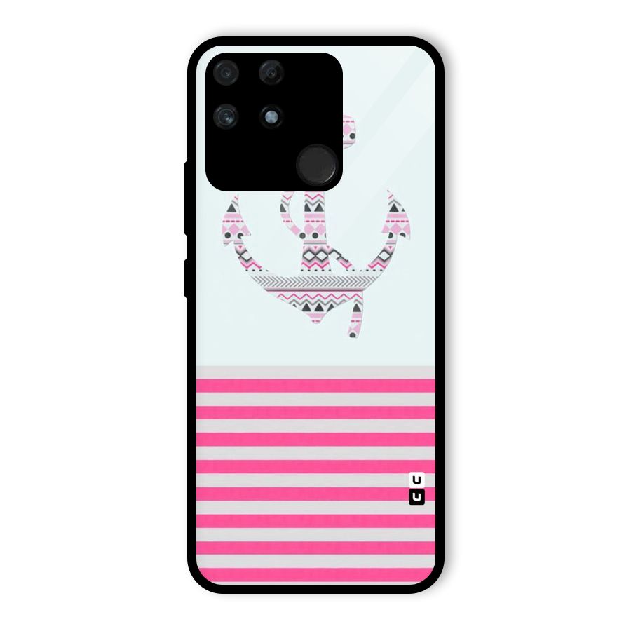 Anchor Design Stripes Glass Back Case for Realme Narzo 50A