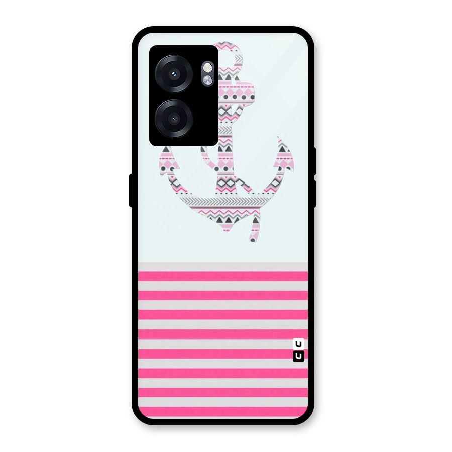 Anchor Design Stripes Glass Back Case for Realme Narzo 50 5G