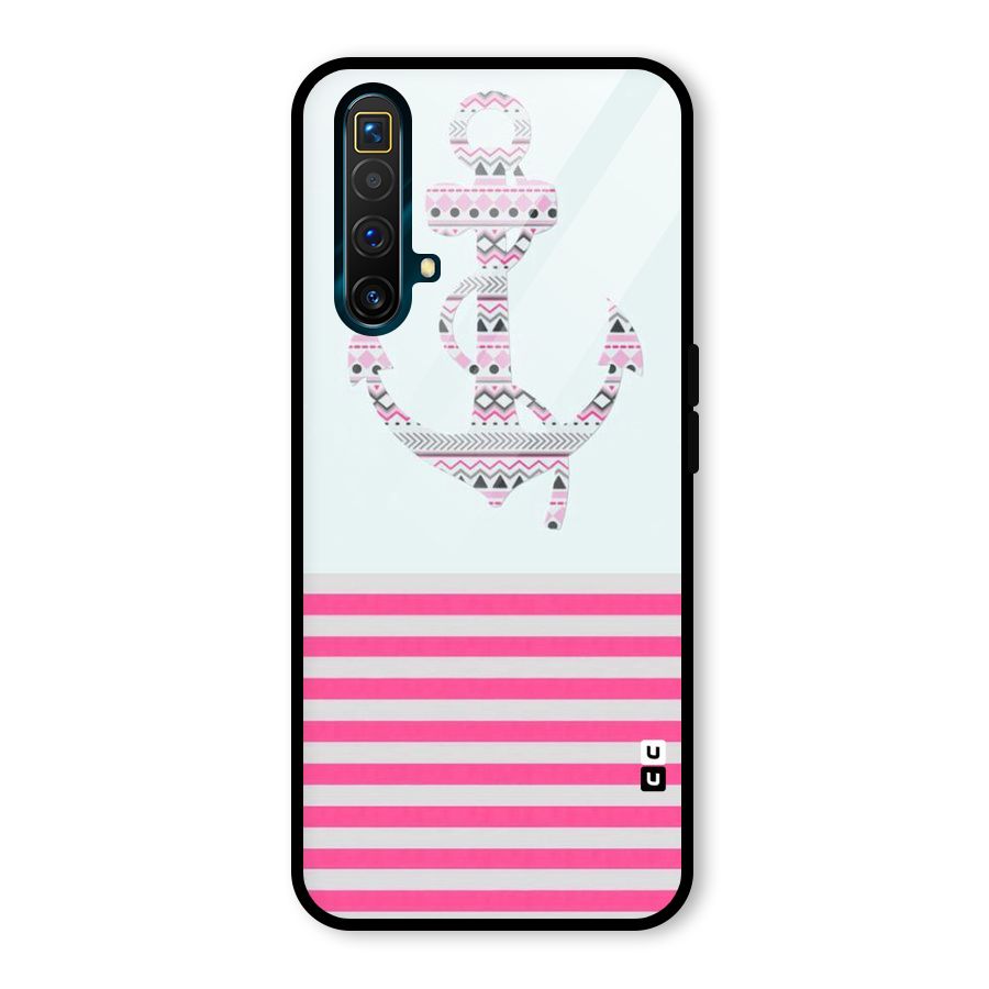 Anchor Design Stripes Glass Back Case for Realme X3 SuperZoom