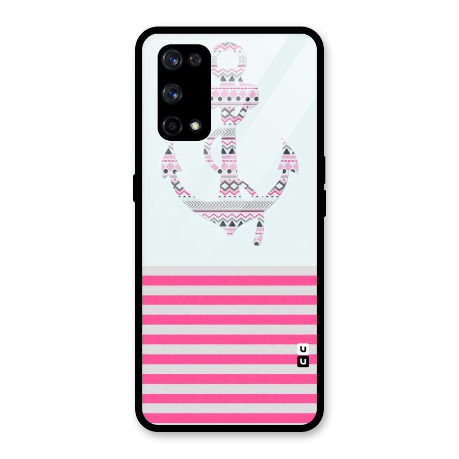 Anchor Design Stripes Glass Back Case for Realme X7 Pro