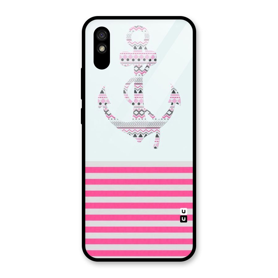 Anchor Design Stripes Glass Back Case for Redmi 9A