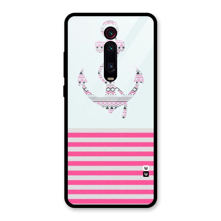 Anchor Design Stripes Glass Back Case for Redmi K20