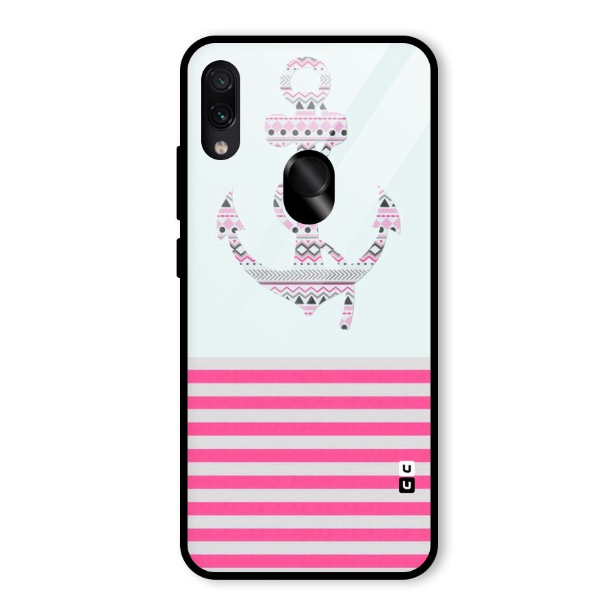 Anchor Design Stripes Glass Back Case for Redmi Note 7S