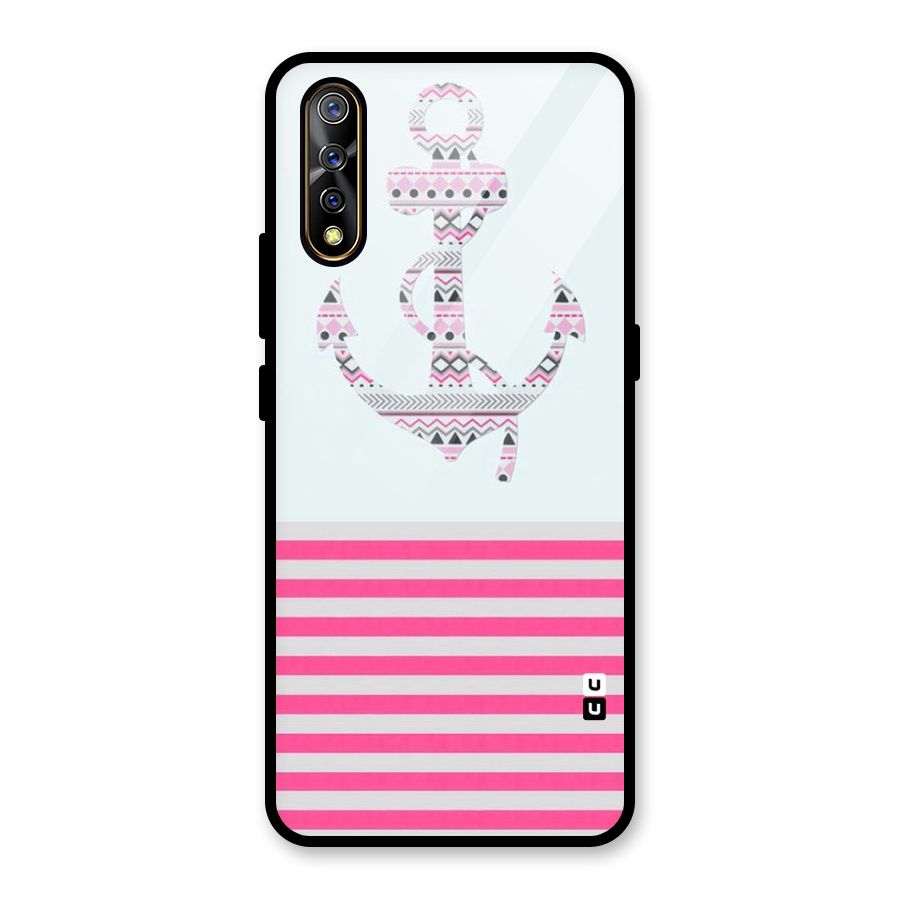 Anchor Design Stripes Glass Back Case for Vivo S1
