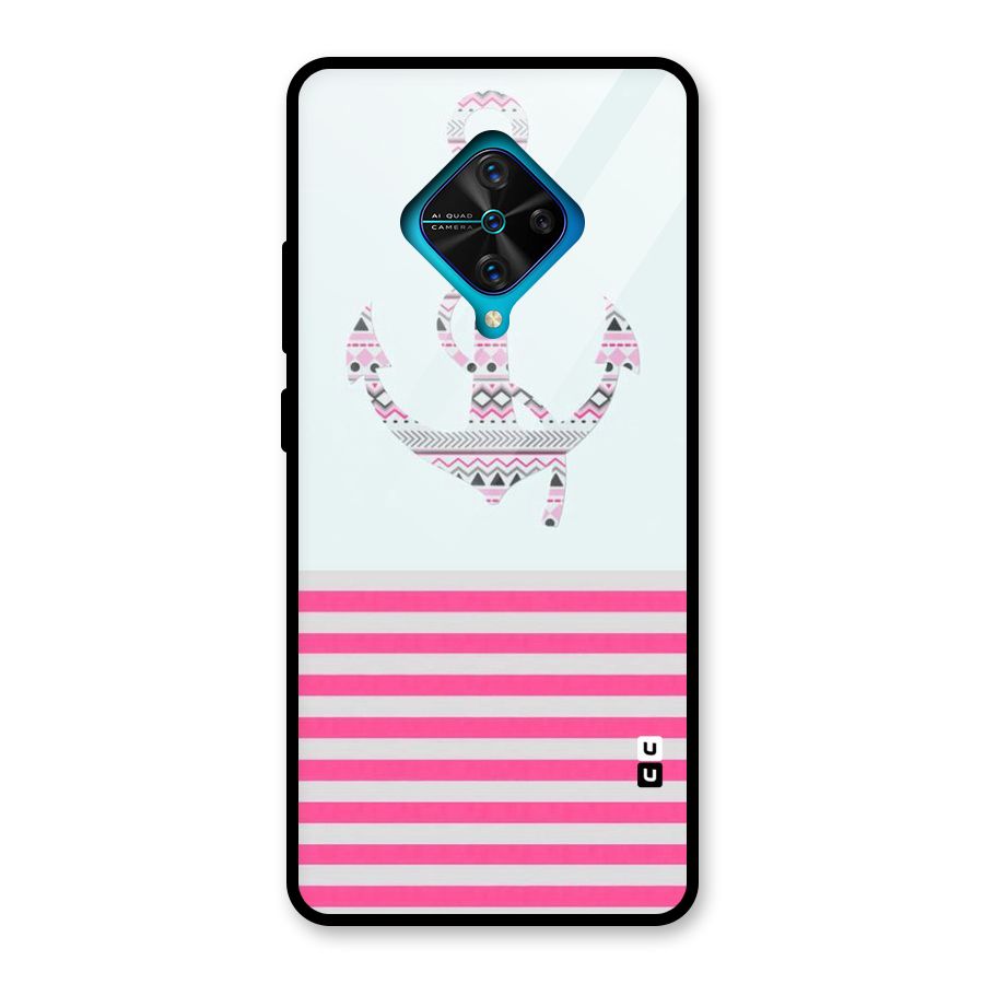 Anchor Design Stripes Glass Back Case for Vivo S1 Pro