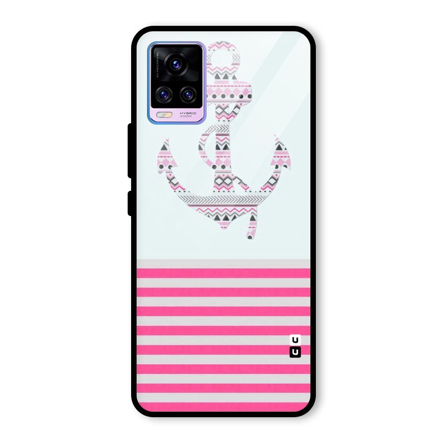 Anchor Design Stripes Glass Back Case for Vivo V20 Pro