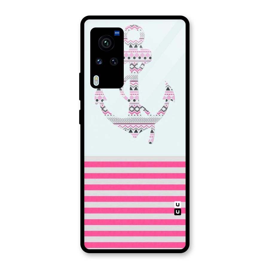 Anchor Design Stripes Glass Back Case for Vivo X60 Pro