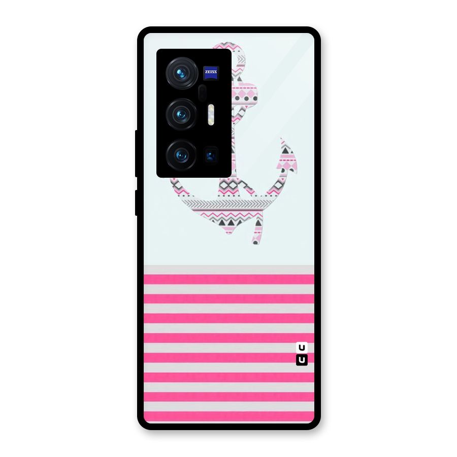 Anchor Design Stripes Glass Back Case for Vivo X70 Pro Plus