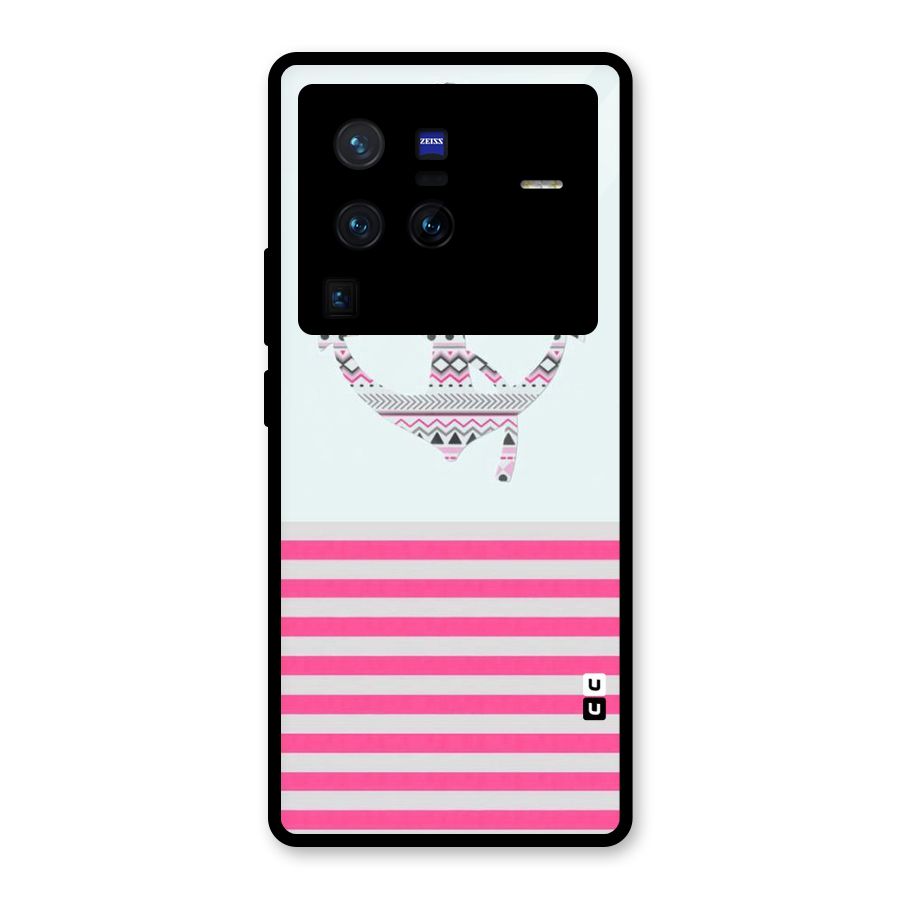 Anchor Design Stripes Glass Back Case for Vivo X80 Pro
