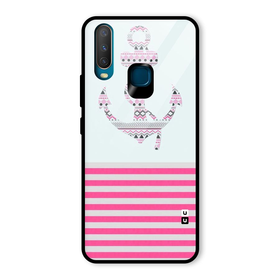 Anchor Design Stripes Glass Back Case for Vivo Y17