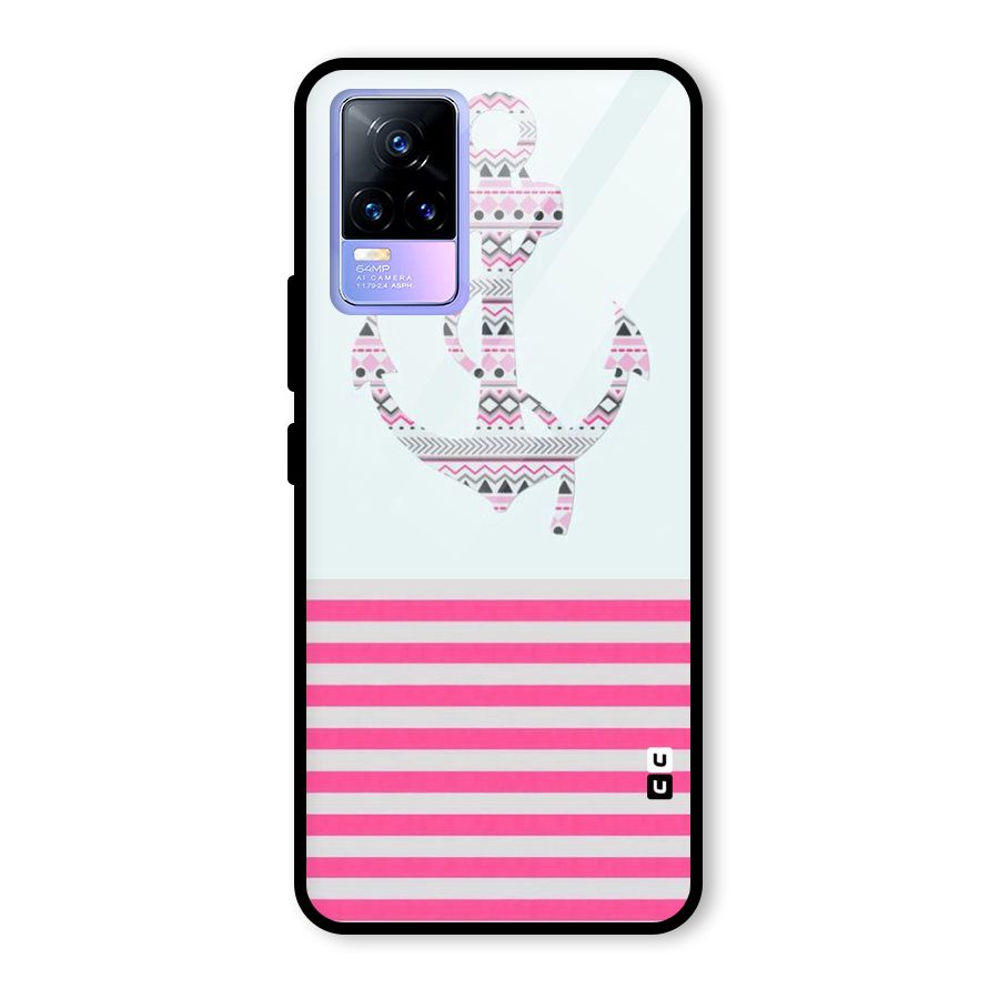 Anchor Design Stripes Glass Back Case for Vivo Y73