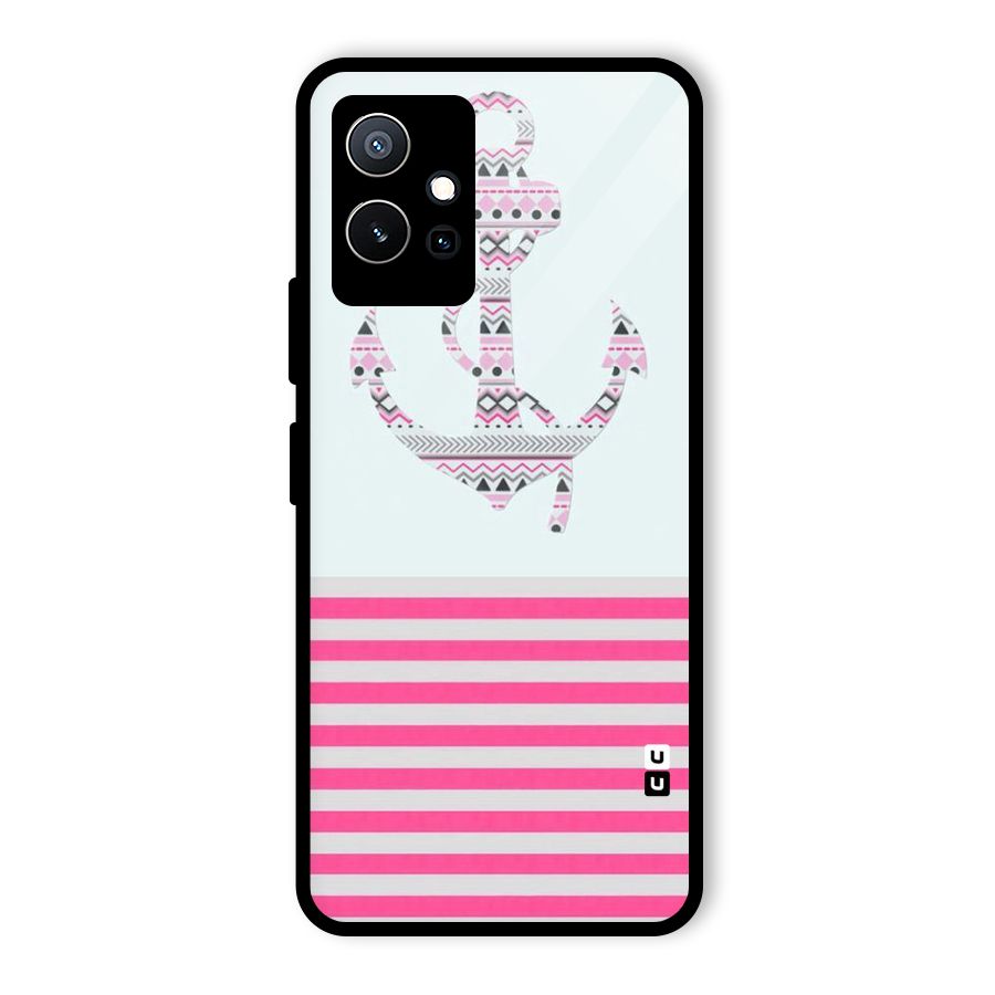 Anchor Design Stripes Glass Back Case for Vivo Y75 5G