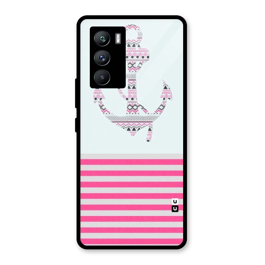 Anchor Design Stripes Glass Back Case for Vivo iQOO 9 SE